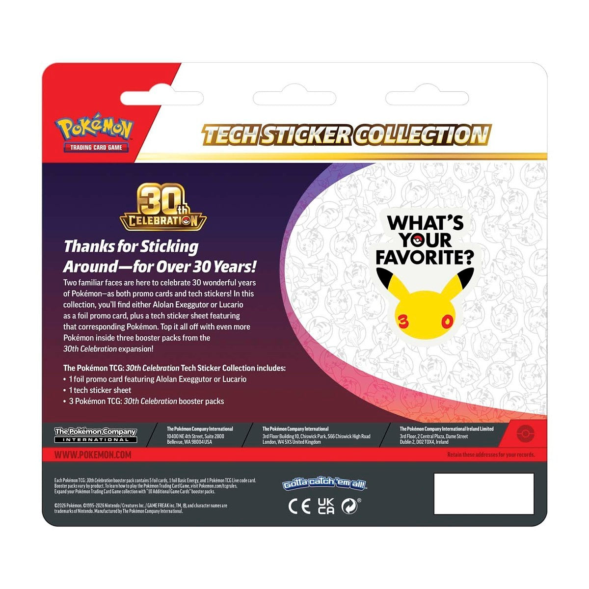 30th Celebration Tech Sticker Collection (Lucario)
