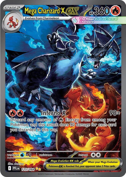 Mega Charizard X ex - 125/094 - ME02: Phantasmal Flames (PFL) - MINT Condition