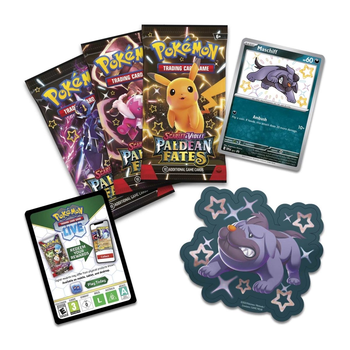 Paldean Fates Tech Sticker Collection (Shiny Maschiff)