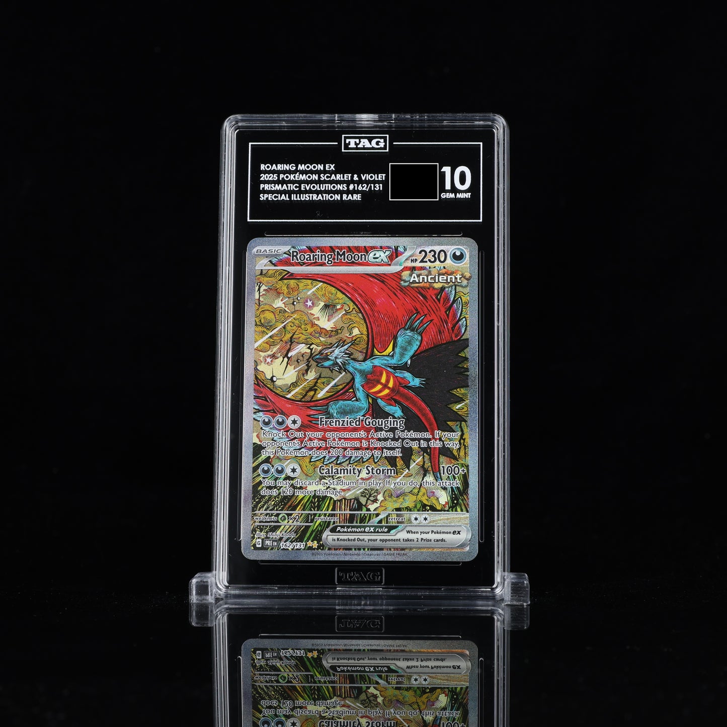 Roaring Moon EX 2025 Pokémon #162/131 Prismatic Evolutions GEM MT - TAG 10